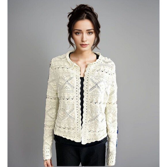 Elegant Cream Women's Sweater - Picture 1 of 10